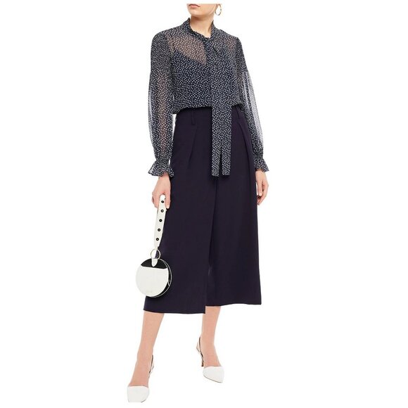 NWT Diane von Furstenberg DVF Tie-Neck Shirt Blouse - Work to Weekend Chic Style - Picture 3 of 9